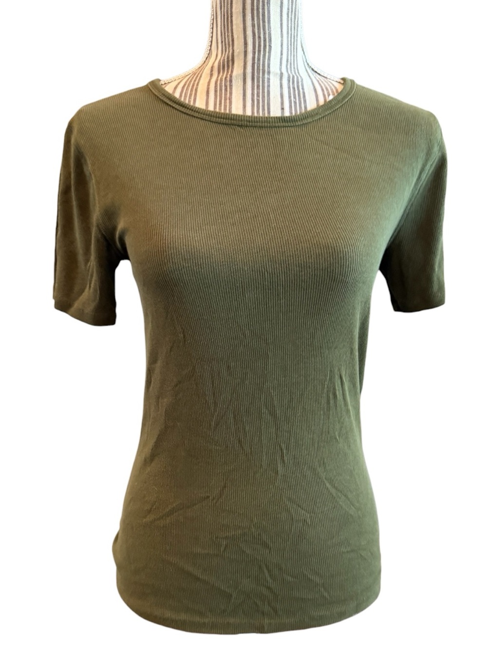 Copper Key Olive Ribbed Short Sleeve Tee medium